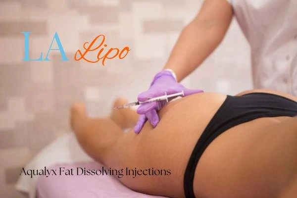Woman having fat dissolving injections Chiswick on thighs