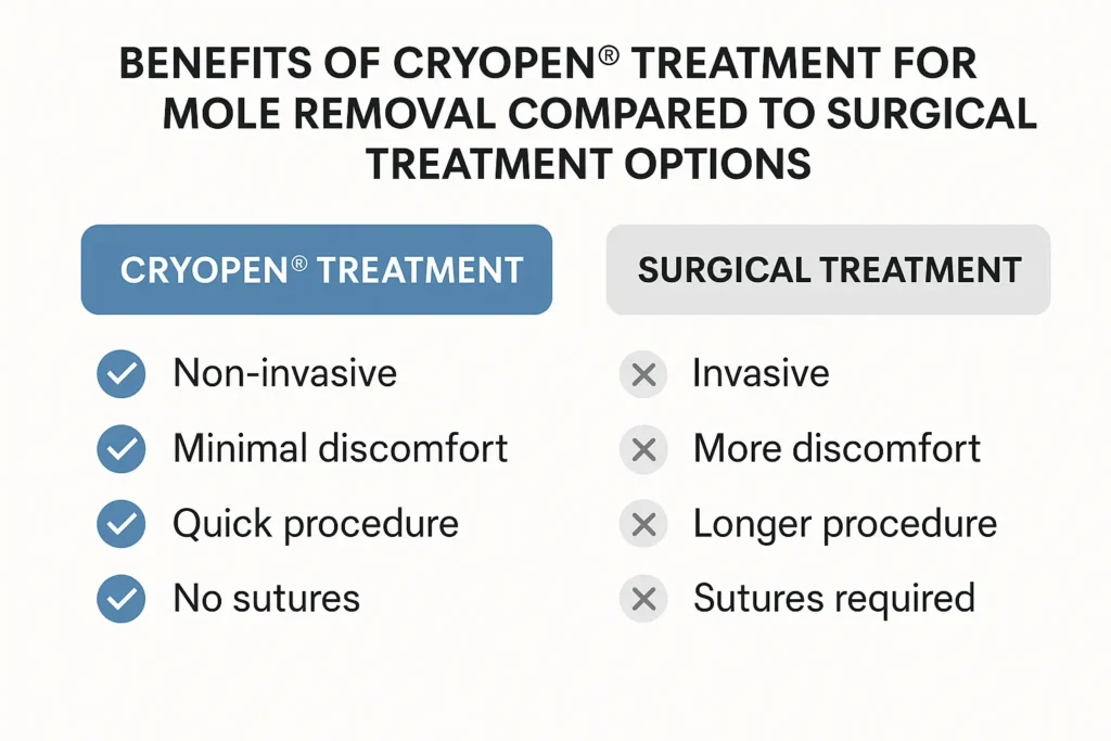 Benefits of professional mole-removal assessment at LA LIPO Chiswick