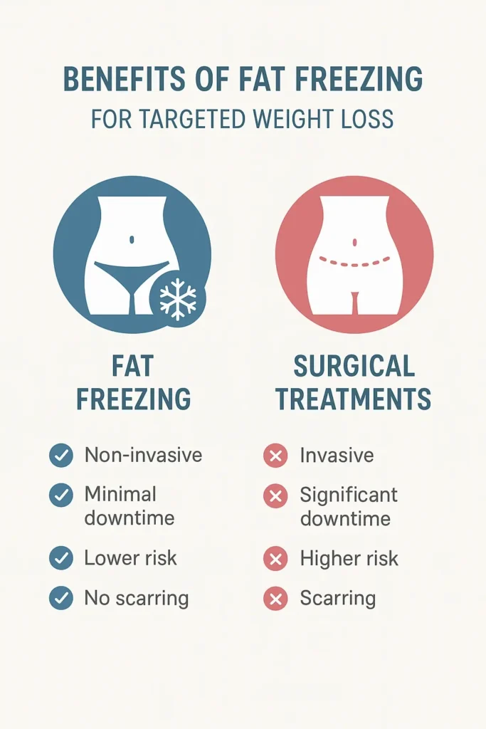 graphic showing the benefits of fat freezing Chiswick