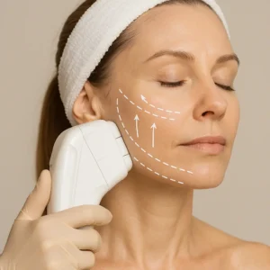 Woman having HI-FU to reduce wrinkles call LA LIPO Chiswick Now!