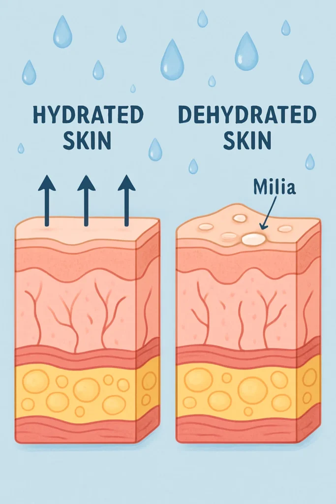 The importance of hydration and milia production Chiswick