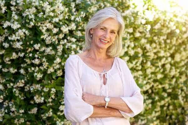 Older woman happy with urinary incontinence treatment Chiswick